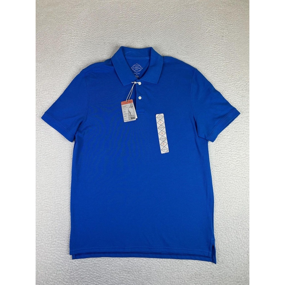 St. John's Bay Legacy Pique Polo Shirt Mens Medium Blue Classic Fit Tagless‎